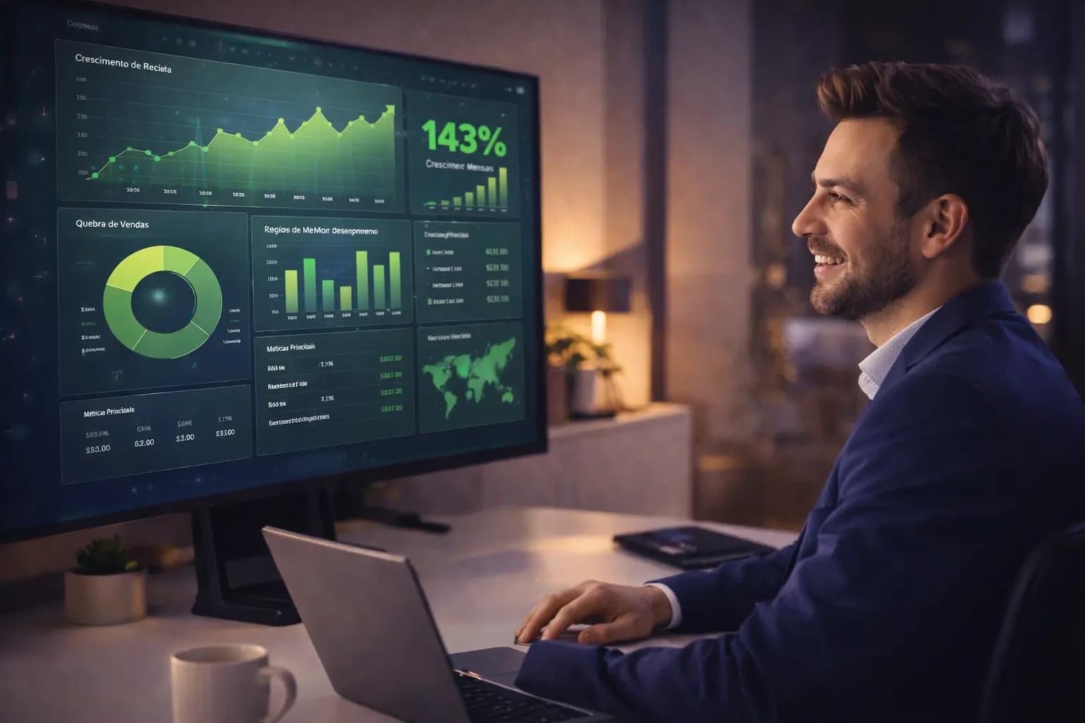 Dashboard Gerencial - Serviço de consultoria em tecnologia da Tecnovix